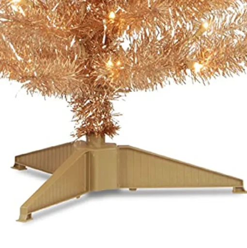 Sale The Holiday Aisle Tinsel Trees Champagne Pine Artificial Christmas Tree With 150 Clear/White Lights