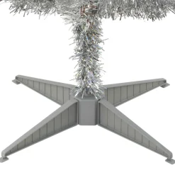 Hot Hashtag Home Tinsel Trees Silver Pine Artificial Christmas Tree With Clear Lights