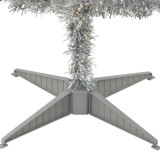 Hot Hashtag Home Tinsel Trees Silver Pine Artificial Christmas Tree With Clear Lights