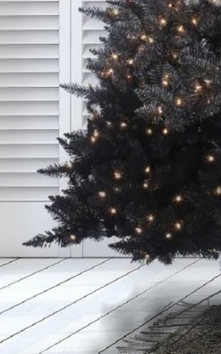 Best Sale The Holiday Aisle Vintage Prelit Ombre 7.5' Black/Gray Spruce Artificial Christmas Tree