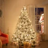 Cheap The Holiday Aisle White Hinged Pre-Lit Artificial Christmas Tree, Warm Lighted Pin Fir Christmas Tree With Metal Stand