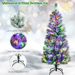 Best Andover Mills White Realistic Flocked/Frosted Christmas Tree With Led Light