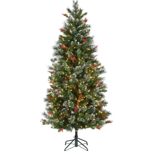 Online The Holiday Aisle Wintry Pine 6.5' Green Christmas Tree With 550 Clear/White Lights